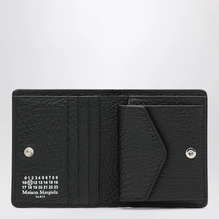 Maison Margiela - Four Stitches compact grained leather card holder in black