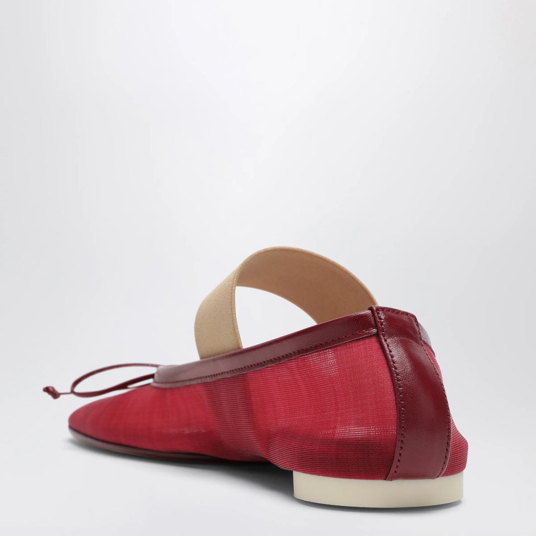 MM6 Maison Margiela - Numeric Anatomic Ballet Flats with Transparent Finish in Red
