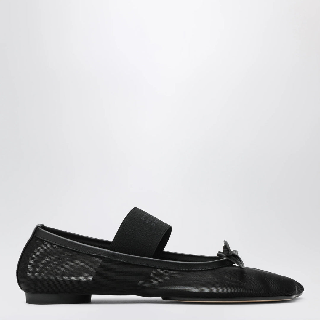 MM6 Maison Margiela - Numeric Anatomic ballerina flats in nylon and leather black
