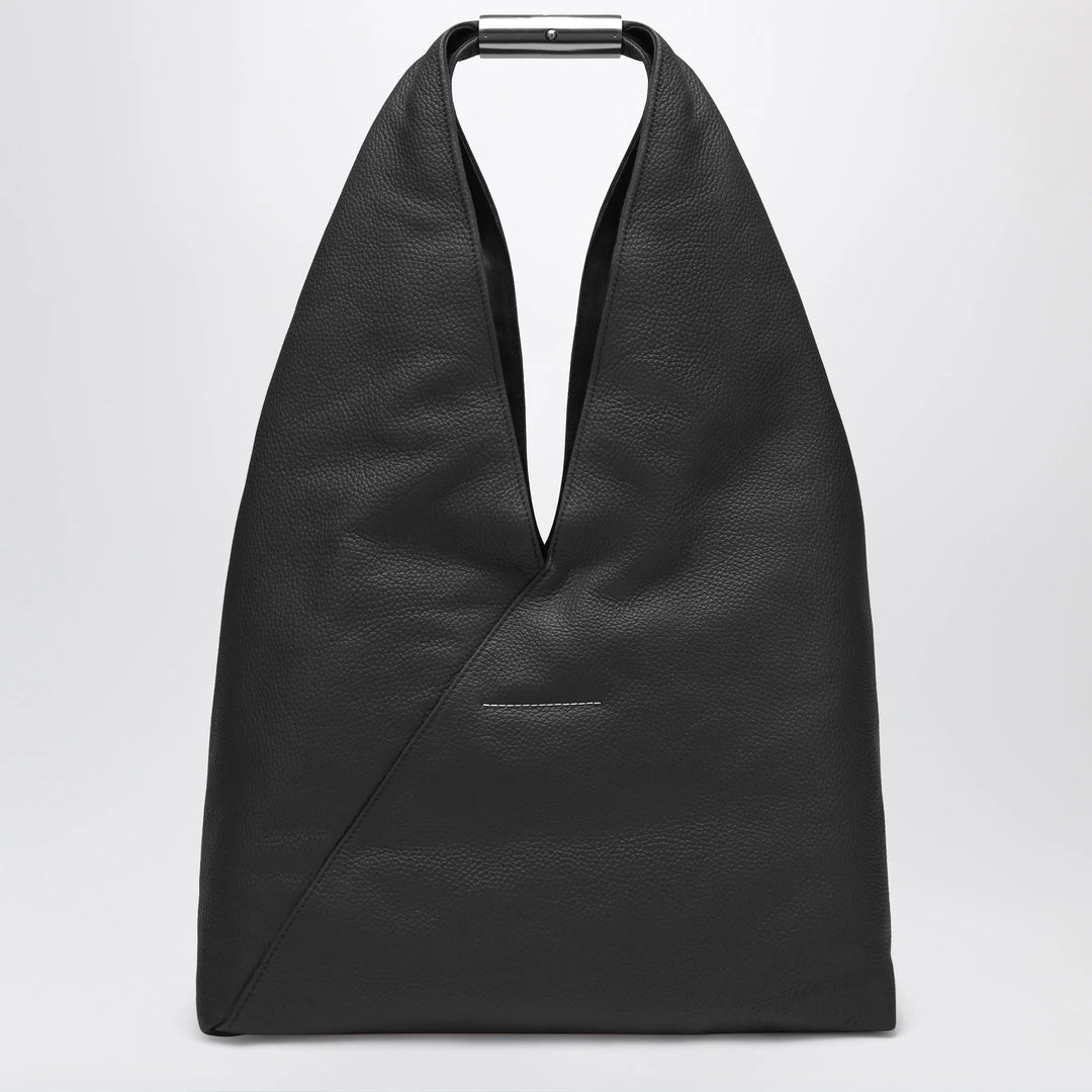 MM6 Maison Margiela - Large Japanese Bag with jewel handle in black leather