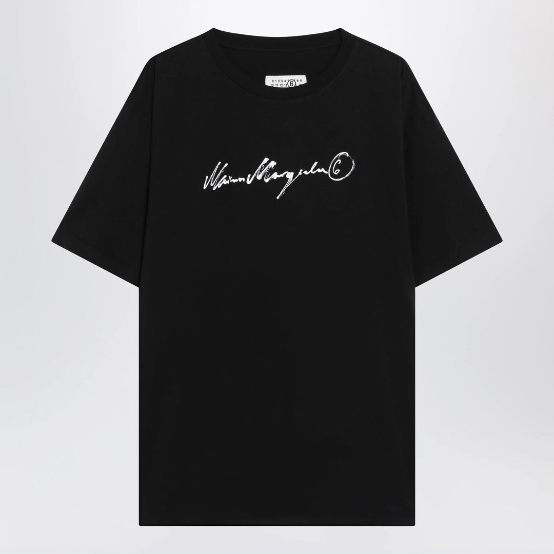 MM6 Maison Margiela - Black T-shirt with logo print