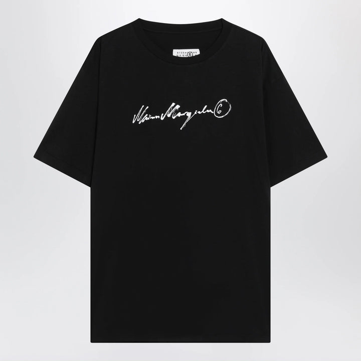 MM6 Maison Margiela - Black T-shirt with logo print