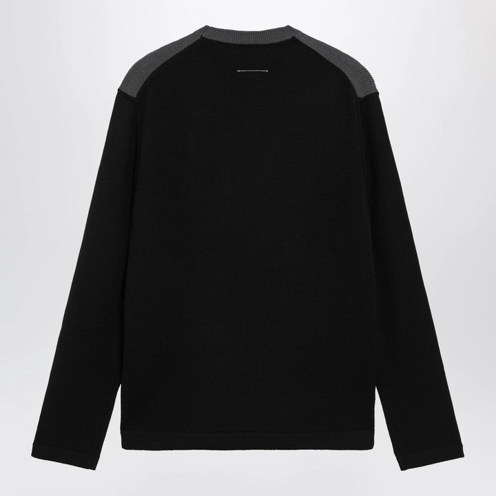 MM6 Maison Margiela - Asymmetrical crewneck sweater in black and grey