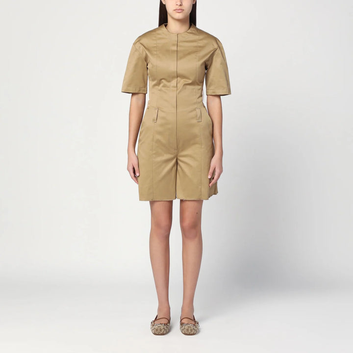 TheLatest - Camel-coloured short jumpsuit in cotton