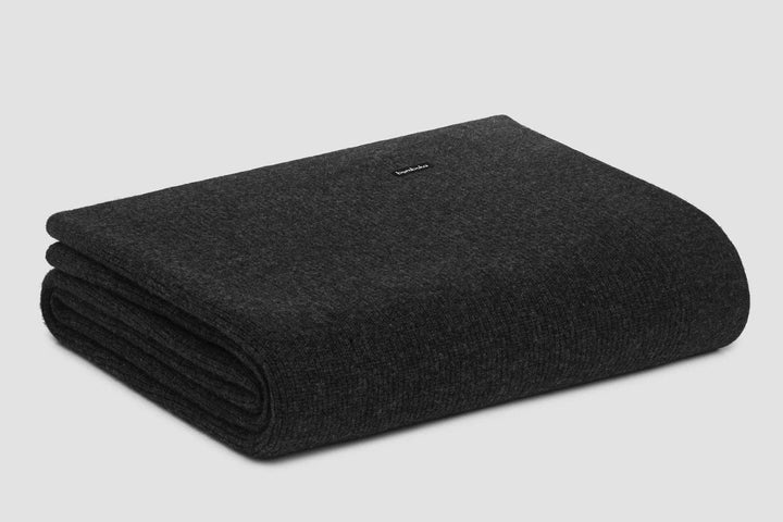 Bemboka ANGORA & MERINO WOOL THROWS Super King 220x280cm Charcoal Bemboka Chain Rib Angora & Merino Wool Blankets - Pre-Shrunk Brand