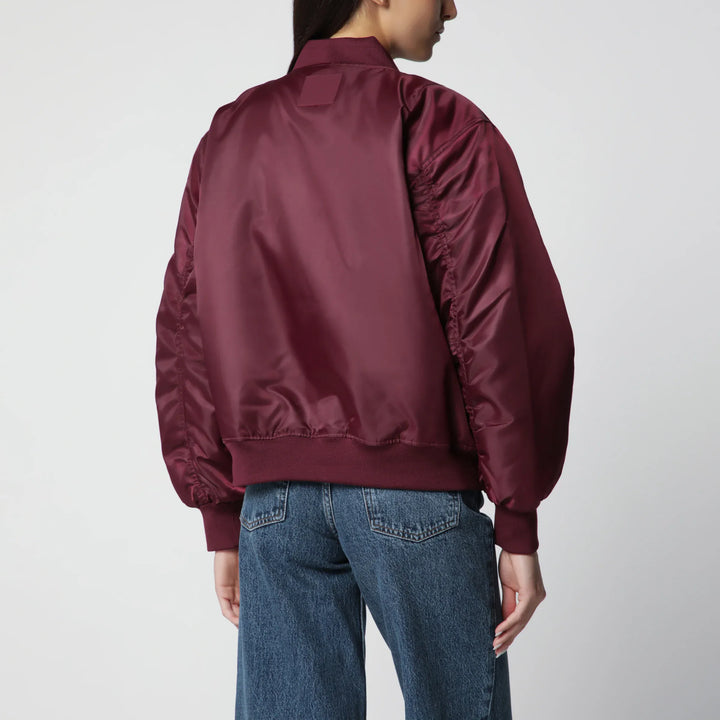 ANINE BING - Leon zip-up bomber jacket in burgundy Brand