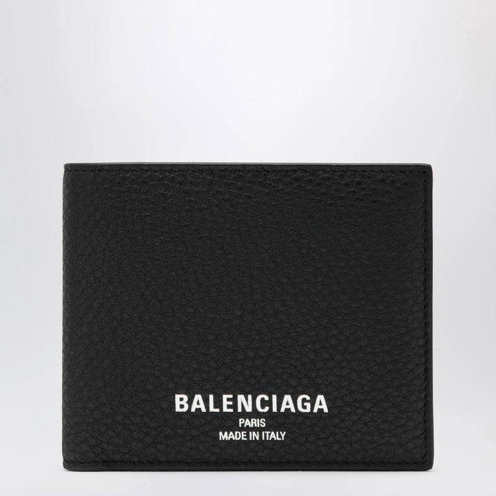 Balenciaga - Black grained leather card holder with logo Brand Apparel &amp; Accessories U