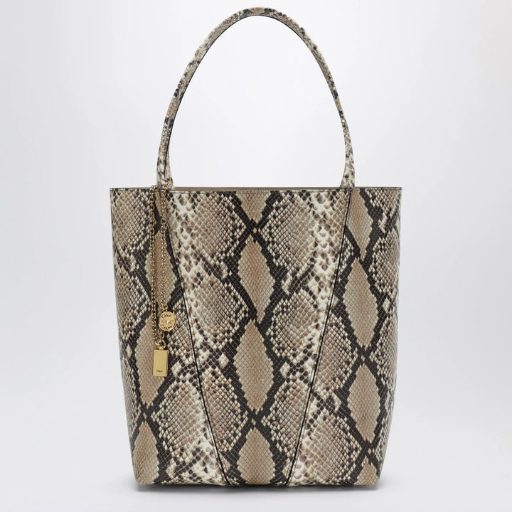 Chloé - Large Chloé Spin tote bag in python-effect leather Brand Apparel &amp; Accessories U