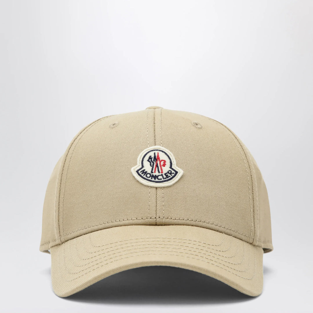 Moncler - Beige baseball cap with logo patch Brand Apparel &amp; Accessories > Clothing Accessories > Hats TU