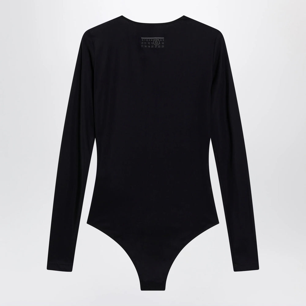 MM6 Maison Margiela - Black lycra jersey bodysuit Brand Apparel & Accessories > Clothing > One-Pieces > Leotards & Unitards L