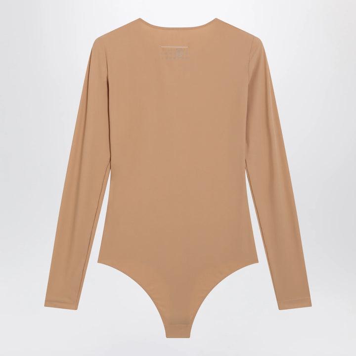 MM6 Maison Margiela - Skin-tone bodysuit in lycra jersey Brand Apparel &amp; Accessories > Clothing > One-Pieces > Leotards &amp; Unitards L