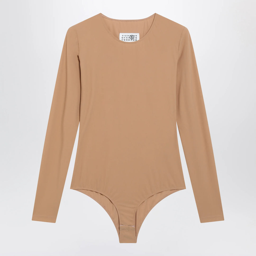 MM6 Maison Margiela - Skin-tone bodysuit in lycra jersey Brand Apparel &amp; Accessories > Clothing > One-Pieces > Leotards &amp; Unitards L