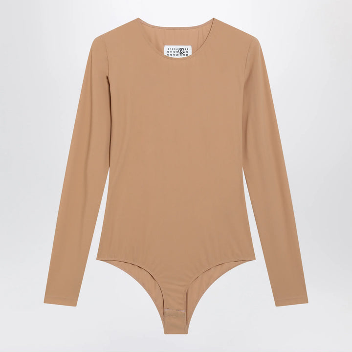 MM6 Maison Margiela - Skin-tone bodysuit in lycra jersey Brand Apparel &amp; Accessories > Clothing > One-Pieces > Leotards &amp; Unitards L