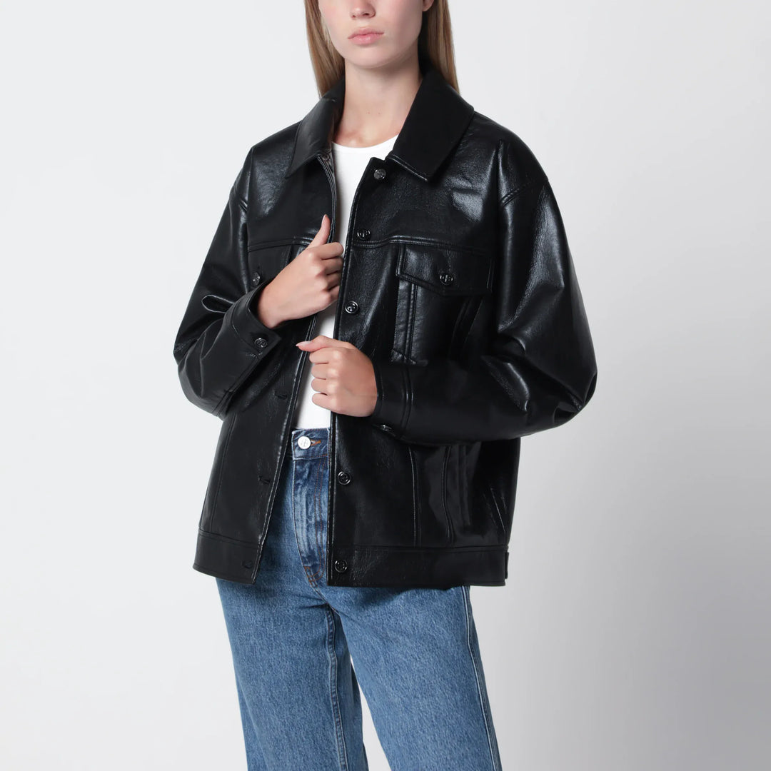ANINE BING - Black regenerated leather jacket Brand Apparel & Accessories > Clothing > Outerwear > Coats & Jackets XS