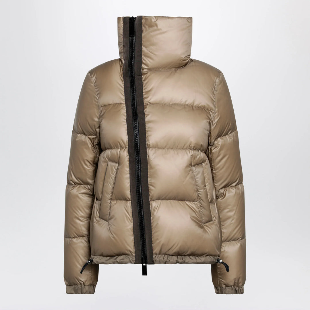 Sacai - Beige down jacket with asymmetrical zip Brand Apparel &amp; Accessories > Clothing > Outerwear > Coats &amp; Jackets