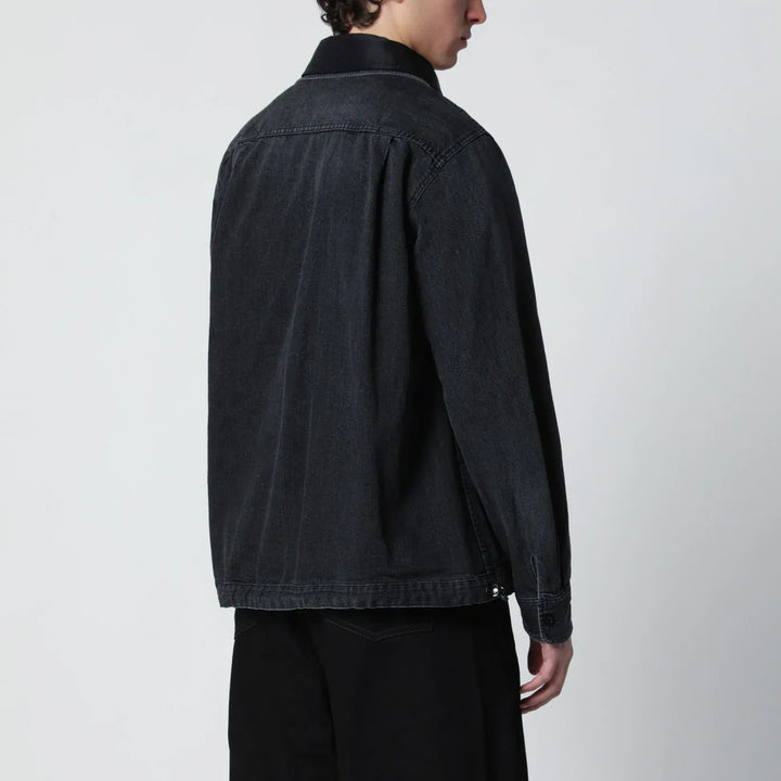 Sacai - Black denim jacket with nylon inserts Brand Apparel &amp; Accessories > Clothing > Outerwear > Coats &amp; Jackets 2