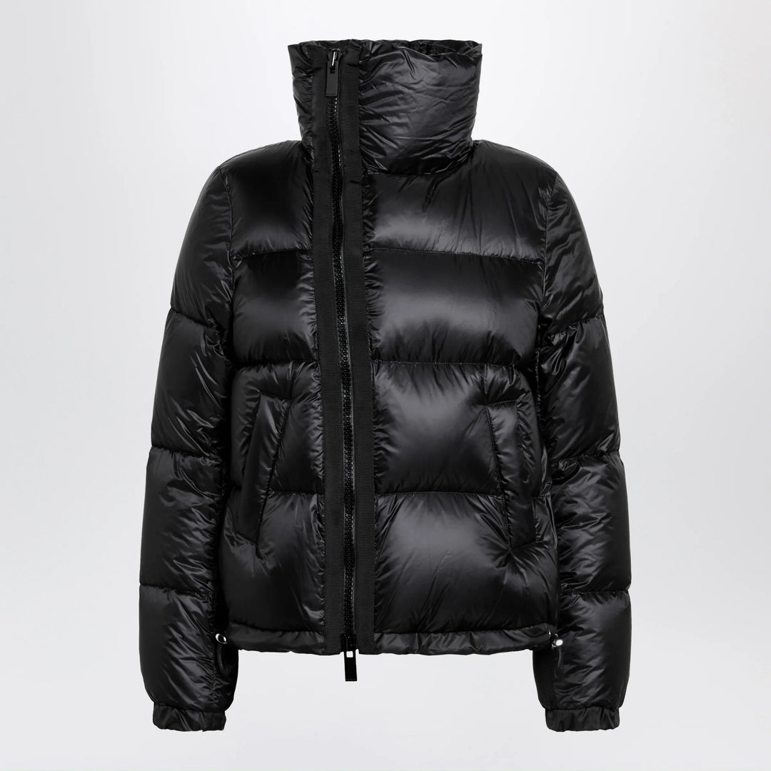 Sacai - Black down jacket with asymmetrical zip Brand Apparel & Accessories > Clothing > Outerwear > Coats & Jackets 2