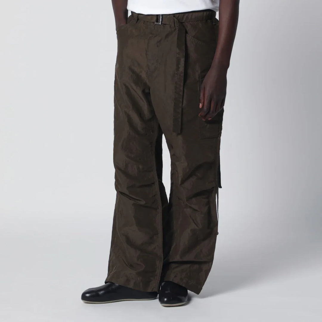 Sacai - Khaki green nylon cargo trousers Brand Apparel & Accessories > Clothing > Pants 2
