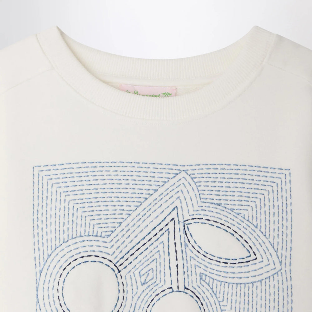 Bonpoint - Gena white sweatshirt with embroidered cherries Brand Apparel & Accessories > Clothing > Shirts & Tops