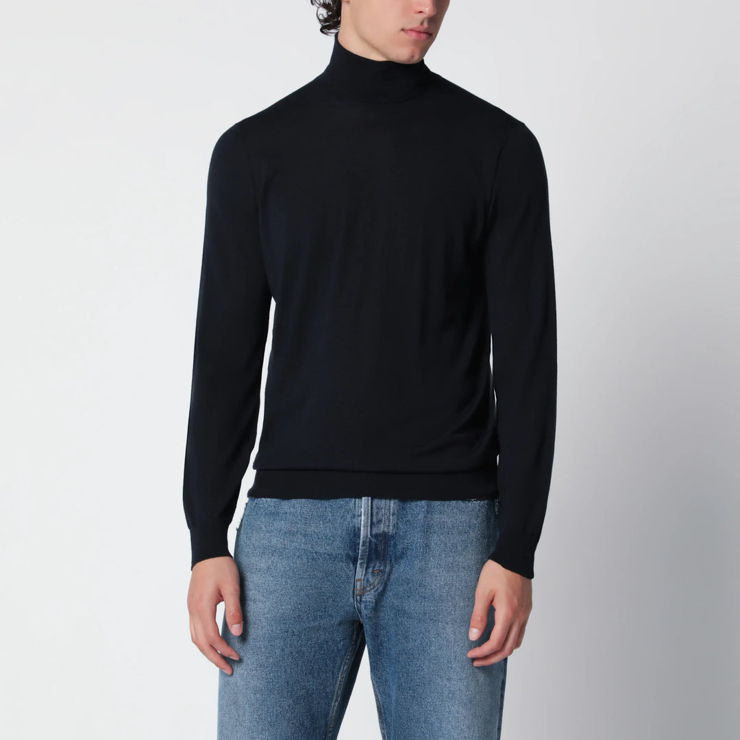 Drumohr - Navy blue wool turtleneck sweater Brand Apparel & Accessories > Clothing > Shirts & Tops 48 IT