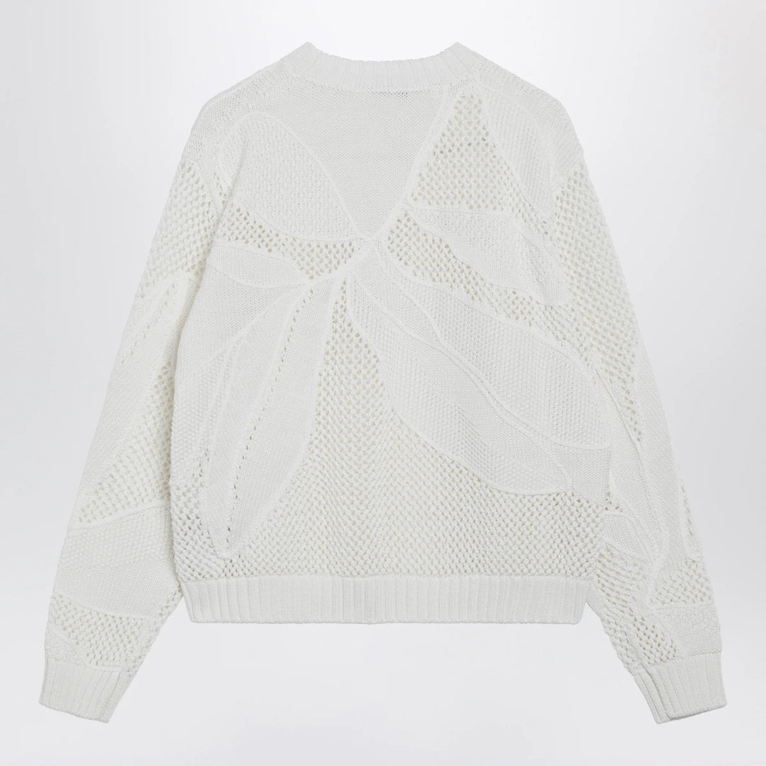 Max Mara - Embroidered cotton crewneck sweater in white Brand Apparel &amp; Accessories > Clothing > Shirts &amp; Tops