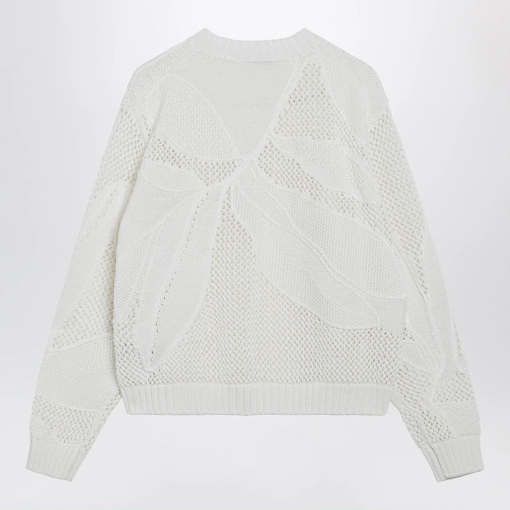 Max Mara - Embroidered cotton crewneck sweater in white Brand Apparel &amp; Accessories > Clothing > Shirts &amp; Tops