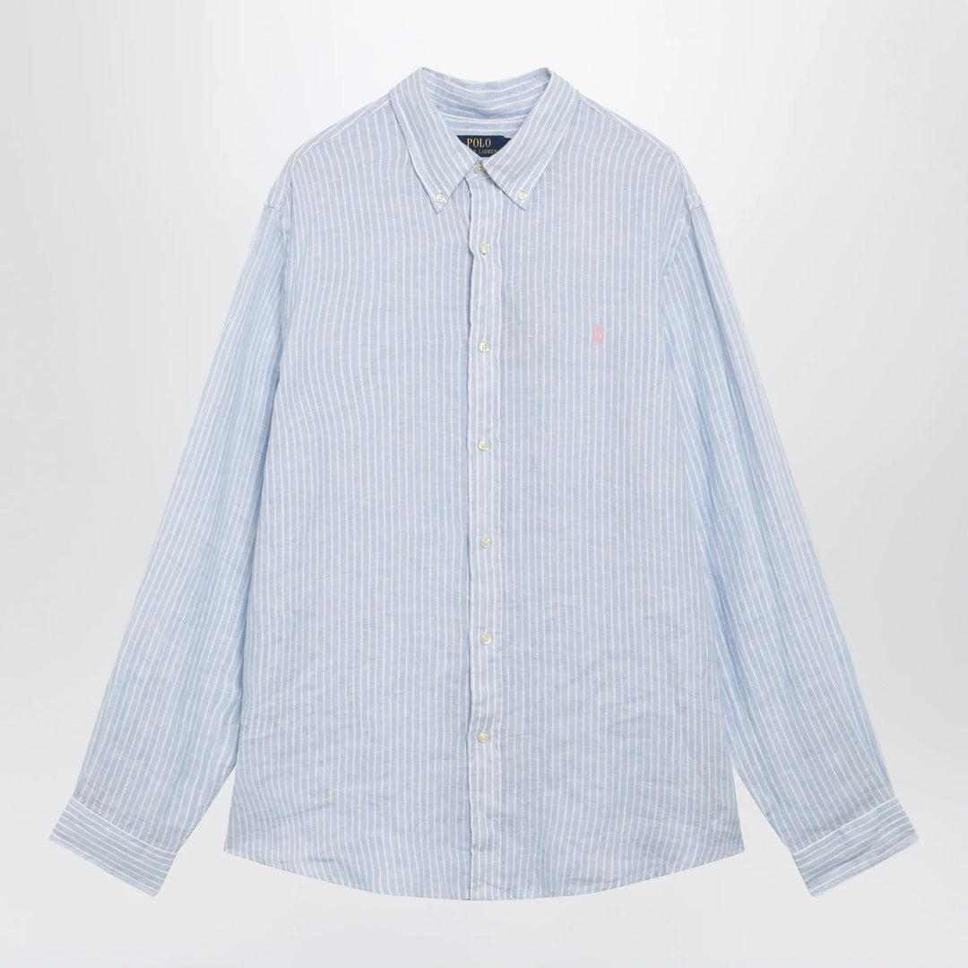 Polo Ralph Lauren - Light blue/white striped linen shirt Brand Apparel &amp; Accessories > Clothing > Shirts &amp; Tops