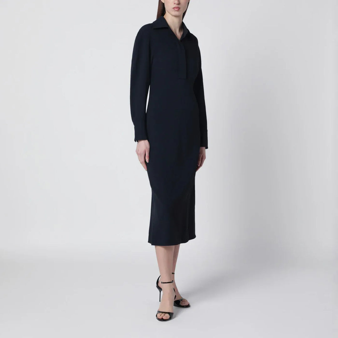 Victoria Beckham - Navy blue midi shirt dress Brand Apparel & Accessories > Clothing > Shirts & Tops 8 UK