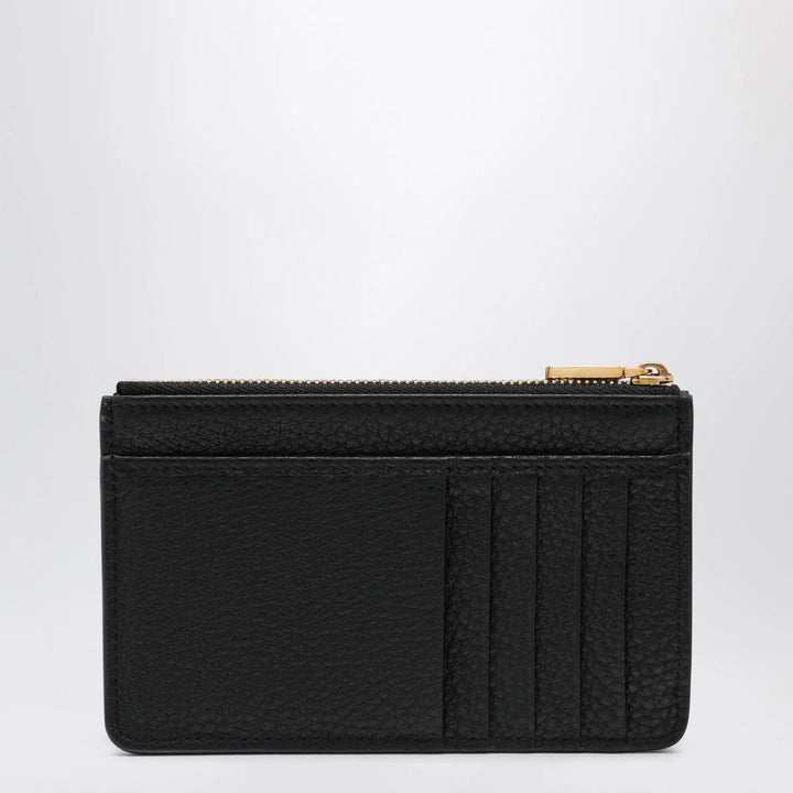 Dolce&amp;Gabbana - Black Dauphine Calf Leather Card Holder Brand Apparel &amp; Accessories U