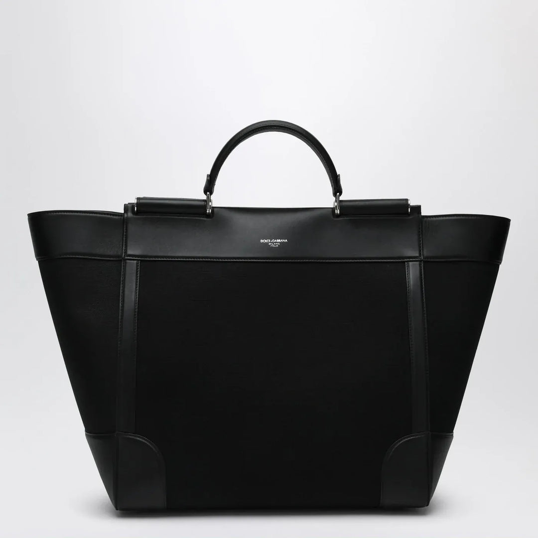 Dolce&amp;Gabbana - Black fabric and leather tote bag Brand Apparel &amp; Accessories TU