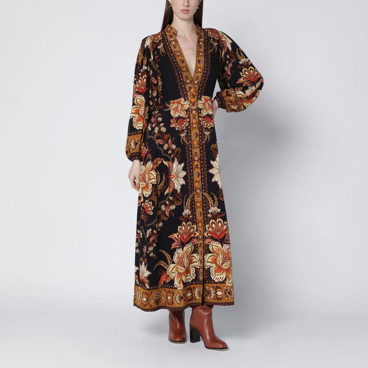 FARM Rio - Black “Majestic Garden” long dress Brand Apparel &amp; Accessories S