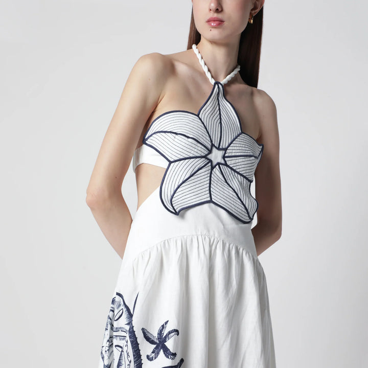 FARM Rio - Coast Stars printed linen midi dress Brand Apparel &amp; Accessories