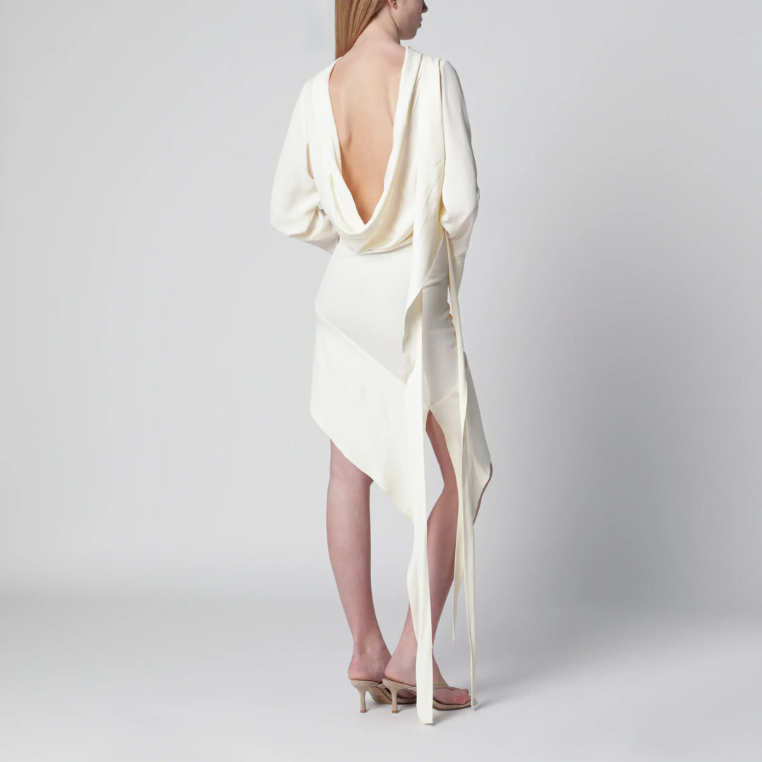 Francesco Murano - White asymmetric silk-blend dress Brand Apparel &amp; Accessories