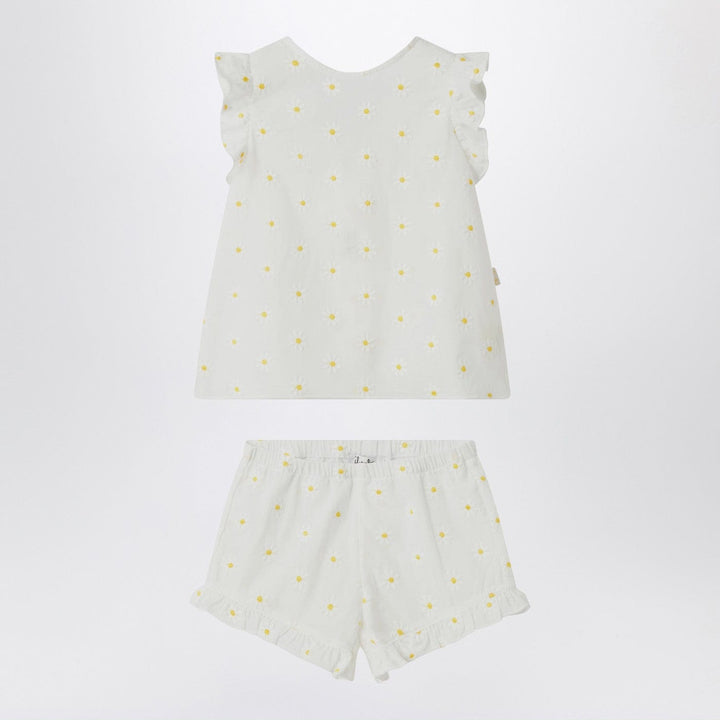 Apparel &amp; Accessories 12 Il Gufo - Two-piece white set with floral embroidery Brand
