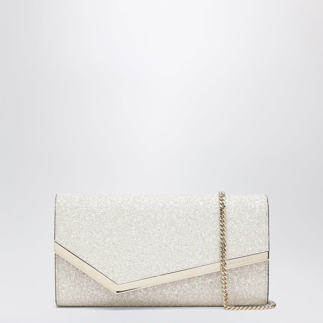 Apparel &amp; Accessories TU Jimmy Choo - Emmie Pouch With Light Gold Micro-Glitter Brand