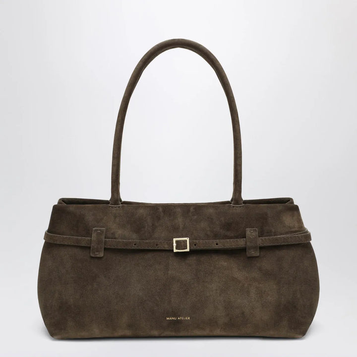 Manu Atelier - Le Cambon East West Tobacco suede bag Brand Apparel &amp; Accessories U