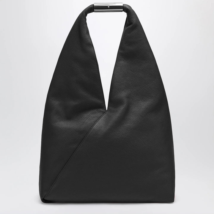 MM6 Maison Margiela - Large Japanese Bag with jewel handle in black leather Brand Apparel &amp; Accessories U