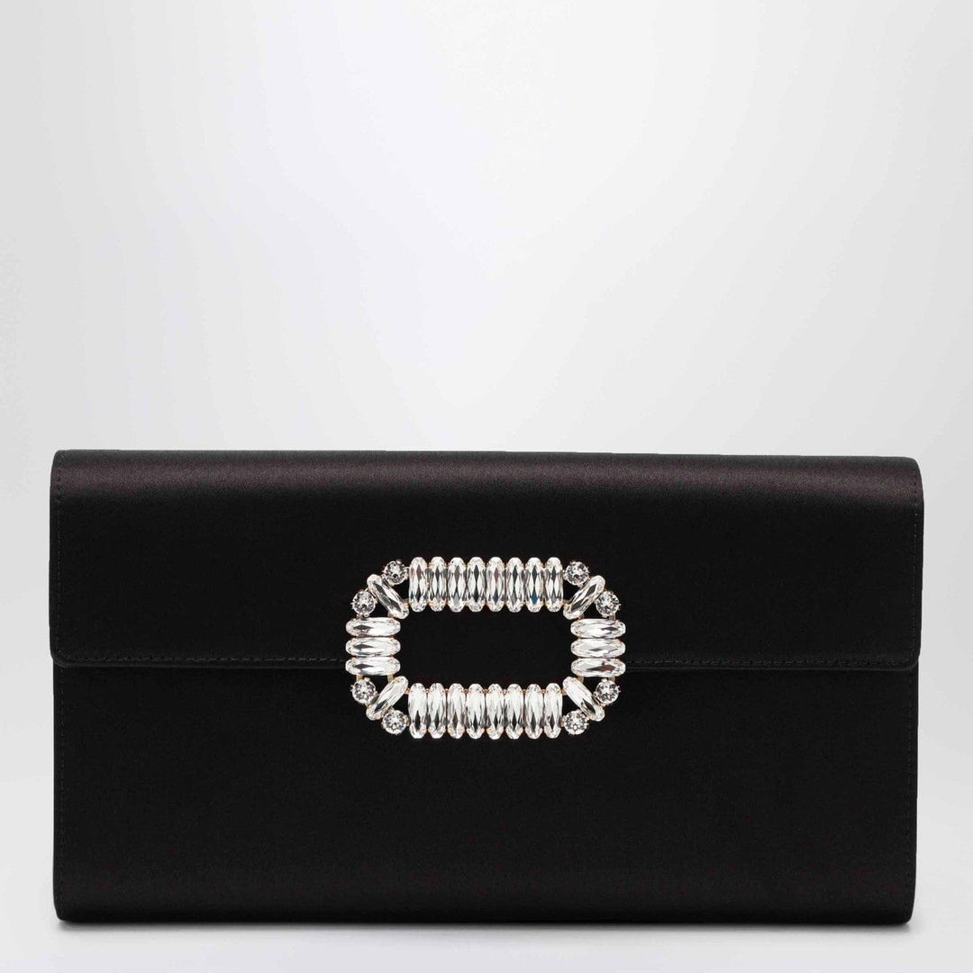 Apparel &amp; Accessories TU ROGER VIVIER - Black satin pochette with Sexy Choc buckle Brand