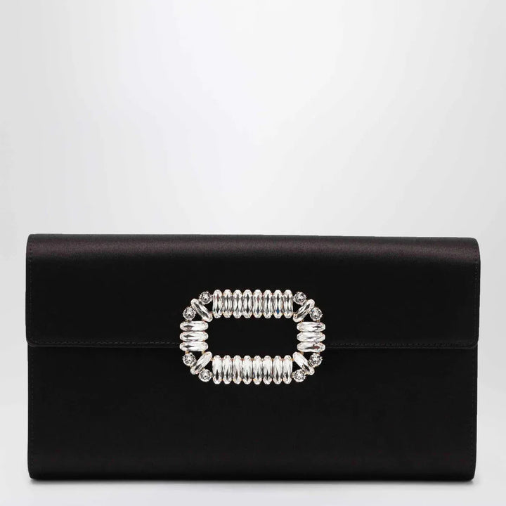 ROGER VIVIER - Black satin pochette with Sexy Choc buckle Brand Apparel &amp; Accessories TU