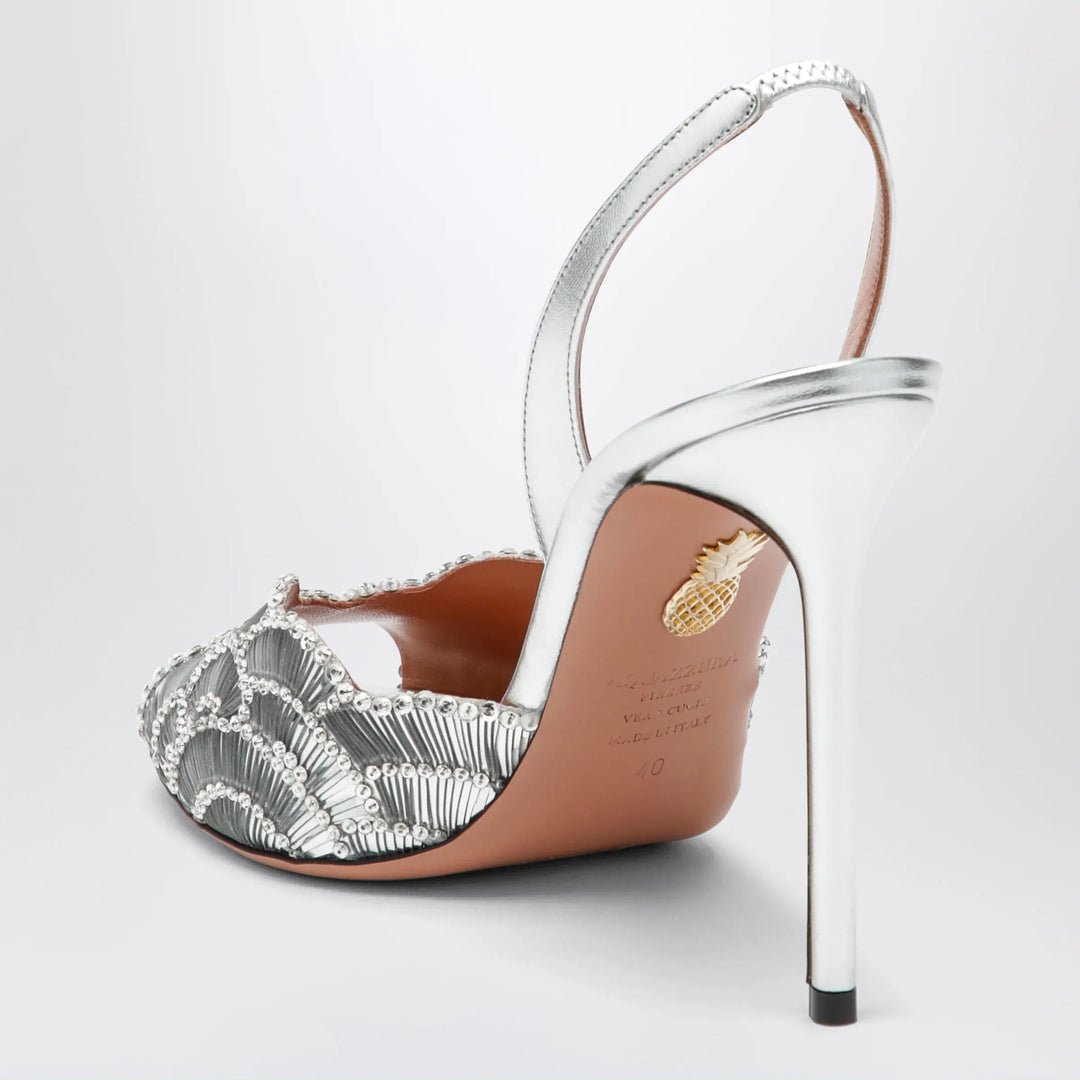 Aquazzura - Ce Soir silver sandals in nappa leather Brand Apparel &amp; Accessories > Shoes 39,5 IT