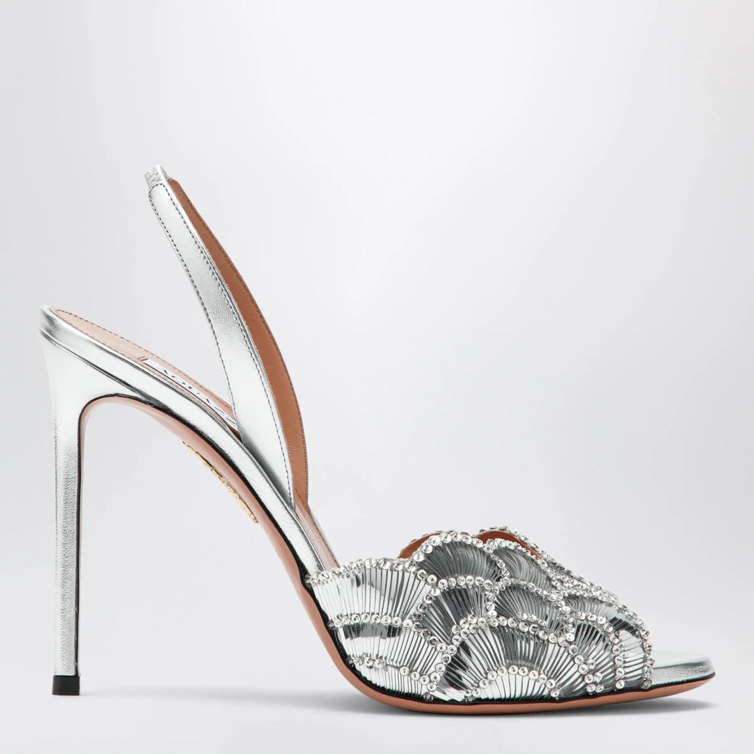 Aquazzura - Ce Soir silver sandals in nappa leather Brand Apparel &amp; Accessories > Shoes 39,5 IT