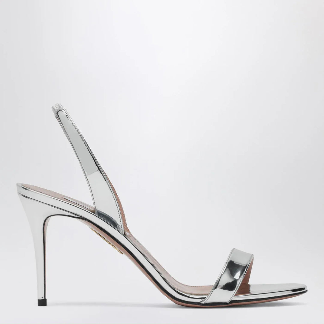 Aquazzura - So Nude 85 Silver Sandals Brand Apparel & Accessories > Shoes