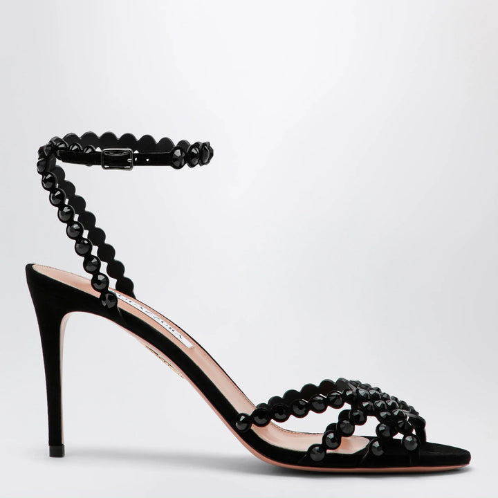 Aquazzura - Tequila black sandals in suede with crystals Brand Apparel &amp; Accessories > Shoes