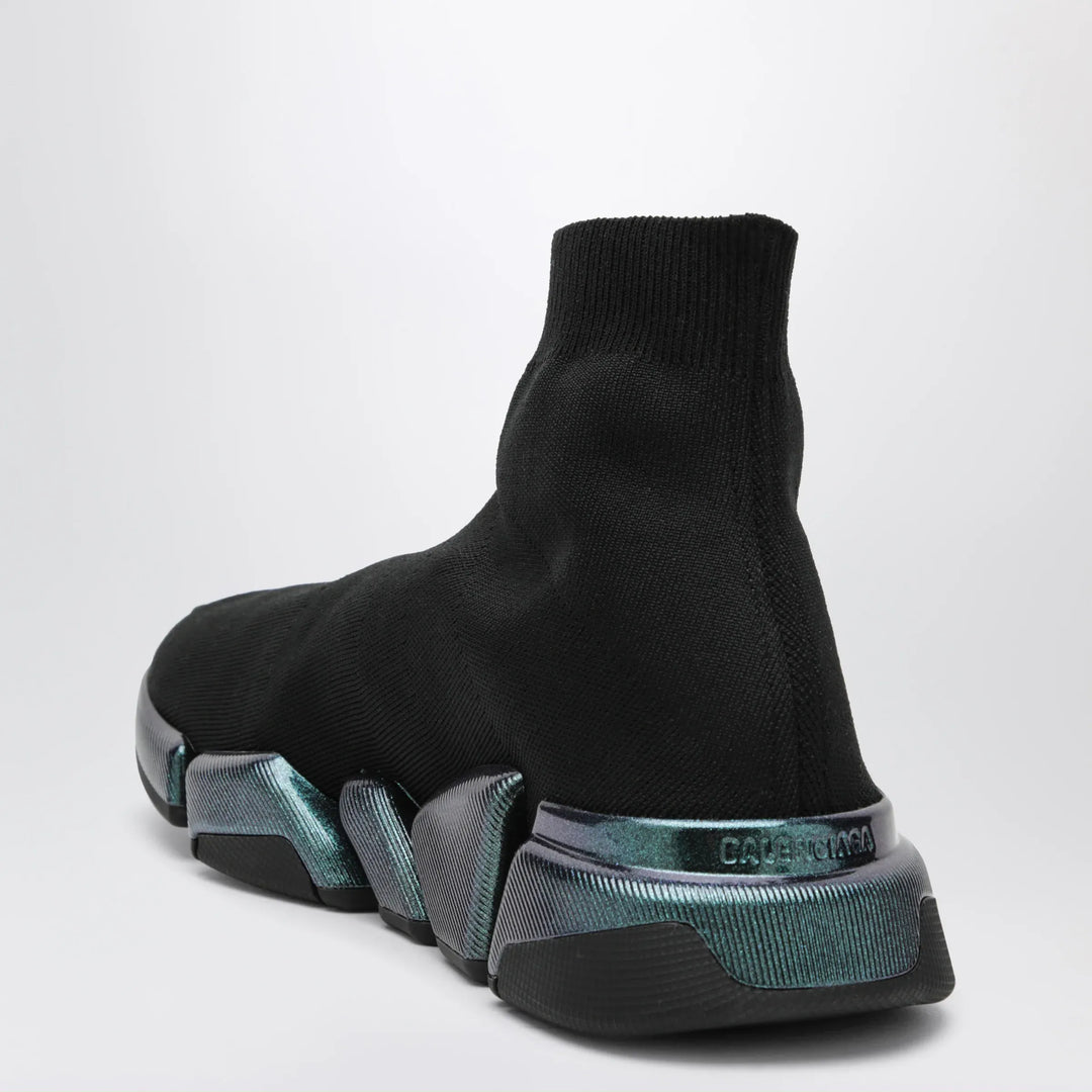 Balenciaga - Black/blue Speed 2.0 Iridescent knit sneakers Brand Apparel &amp; Accessories > Shoes