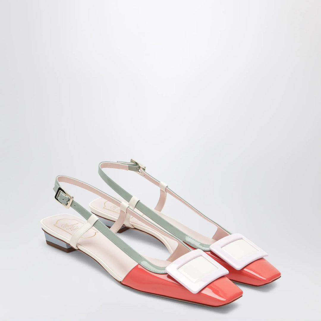 ROGER VIVIER - Multicolour Belle Vivier Slingback Ballerinas in patent leather Brand Apparel &amp; Accessories > Shoes