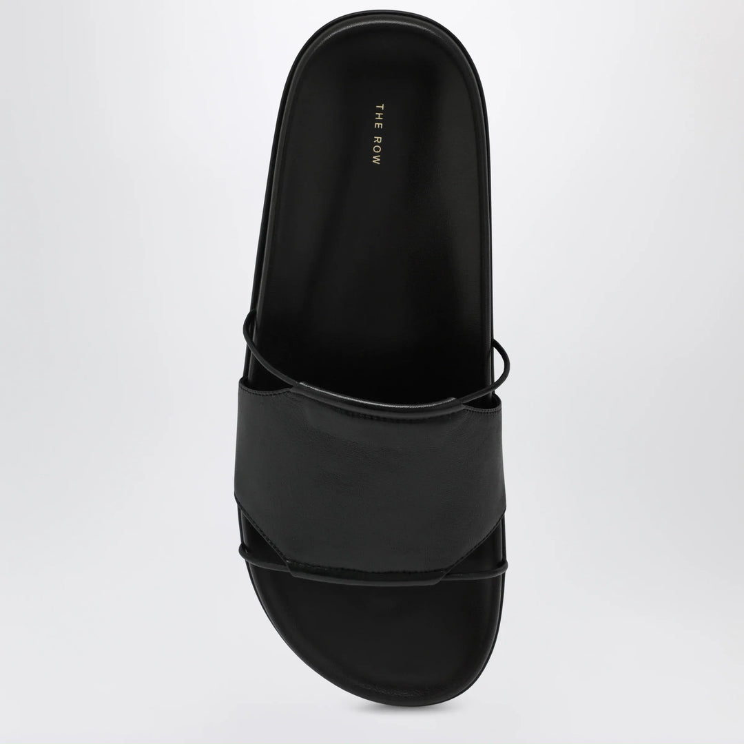 The Row - Vivienne Slide sandals in black nappa Brand Apparel &amp; Accessories > Shoes