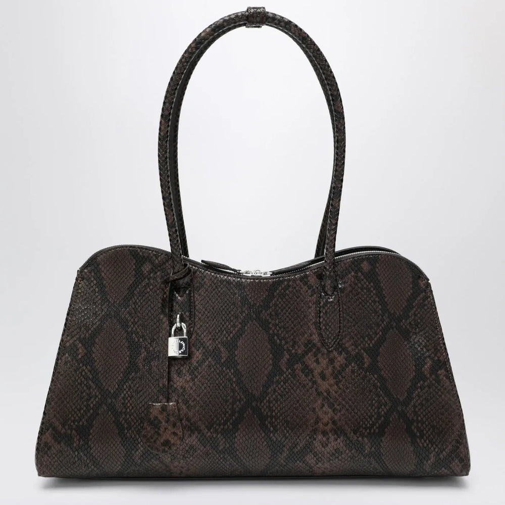 Stella McCartney - Espresso snake-effect Ryder tote bag Brand Apparel & Accessories TU