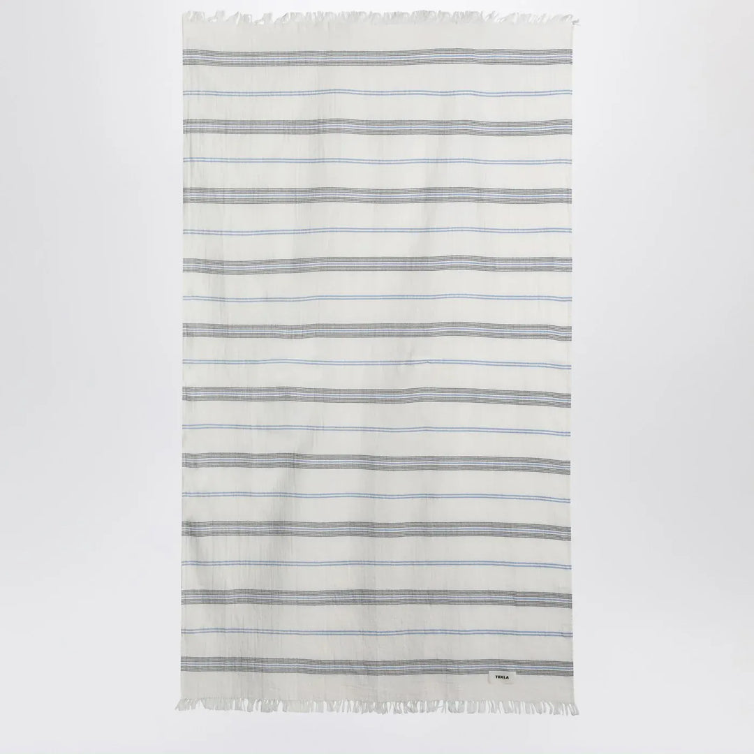 Tekla - White beach towel with striped pattern Brand Apparel &amp; Accessories U