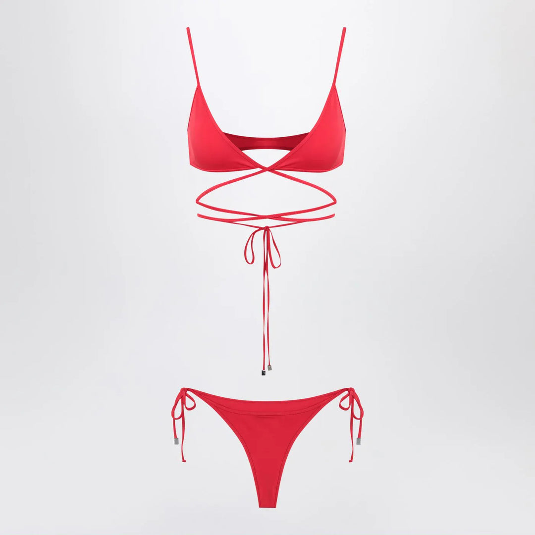 The Attico - Two-piece triangle bikini in red Brand Apparel & Accessories S
