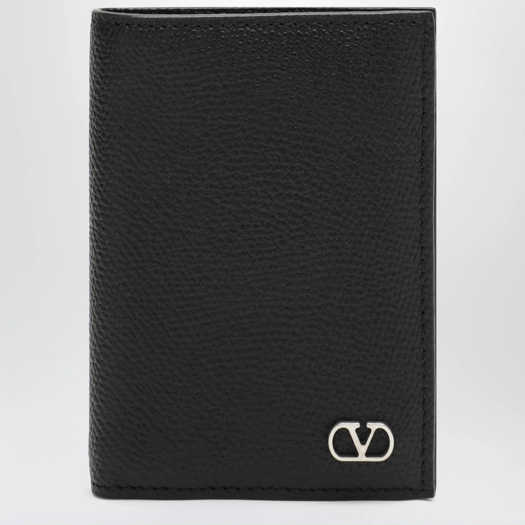 Valentino Garavani - Black Vlogo grained leather card holder Brand Apparel &amp; Accessories U